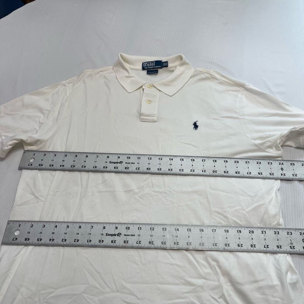Polo By Ralph Lauren VTG Custom Fit White Short Sleeve Polo Shirt Size XXL - Picture 4 of 6